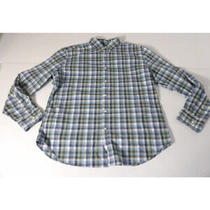 J Crew Mercantile Flex Shirt Mens XL Check Plaid Blue Long Sleeve Button Up